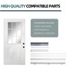 36 x 80 inch Fiberglass Left Hand Inswing Entry Door with Brickmould White Oak Wooden Grain Knock-Down Door - 3 of 4
