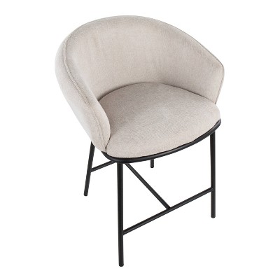 Ashland Cream and Black Swivel Counter Stools Set of 2