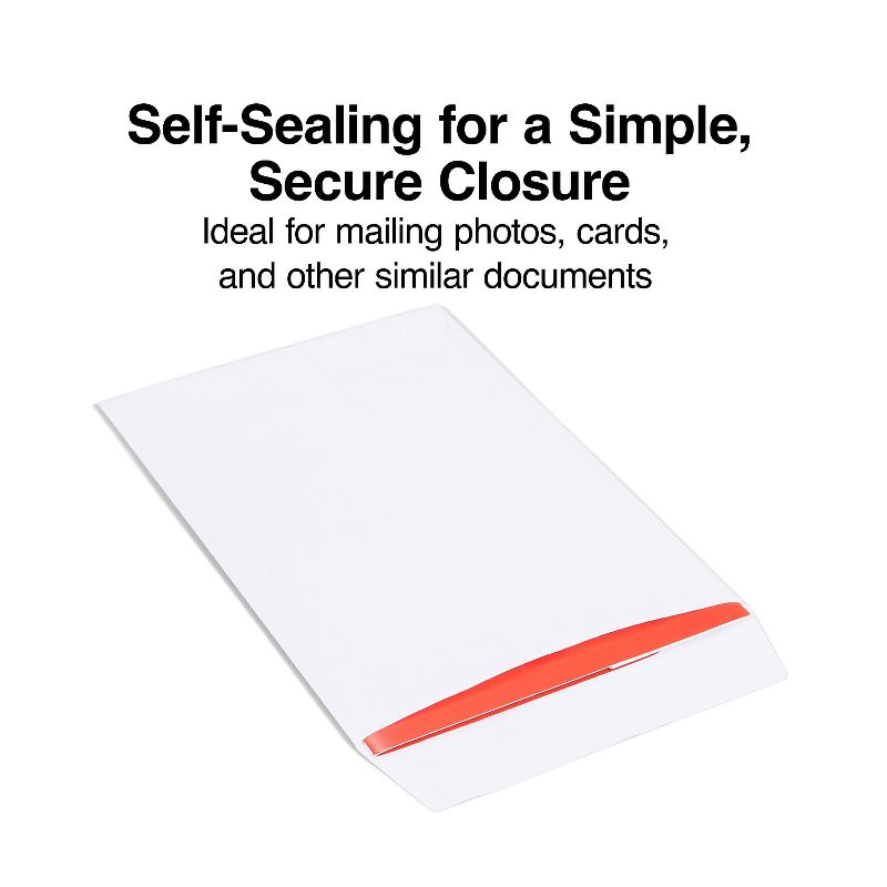 MyOfficeInnovations Self-Sealing Wove Catalog Envelopes 6" by 9" White 100/BX 609121, 2 of 4