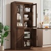 Garvee Tall Kitchen Pantry, Wood Pantry Storage Cabinet with 4 Doors & Adjustable Shelves, Farmhouse Freestanding Pantry Cupboard for Dining - 3 of 4
