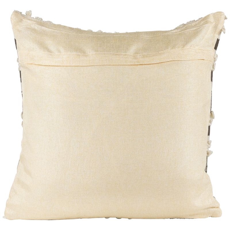 Northlight 20" Gray and Cream Handloom Woven Outdoor Throw Pillow, 5 of 6