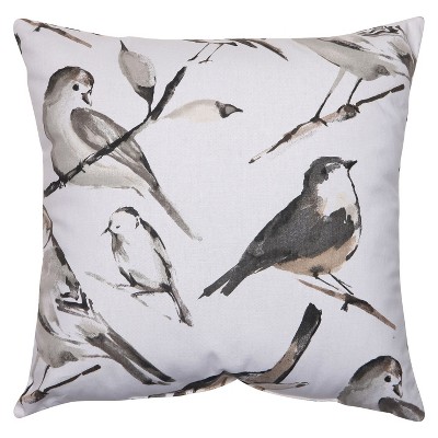 Charcoal Bird Oversized Throw Pillow 24 