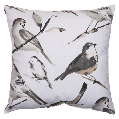 Charcoal Bird Oversized Throw Pillow 24 5 X24 5 Pillow Perfect