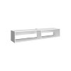 Vynxaria Modern TV Stand 10.4" H with 2 Shelves, Elegant White Finish - 2 of 4