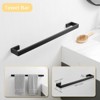 Itopfox 6-Piece Bathroom Hardware Set - Stainless Steel Wall Mounted Matte Black with Towel Bar, Hand Towel Holder, Toilet Paper Holder, Robe Hook - 2 of 4