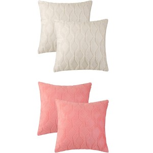 Unique Bargains Home Decor Solid Soft Short Plush Throw Pillowcases 4 Pcs - 1 of 4