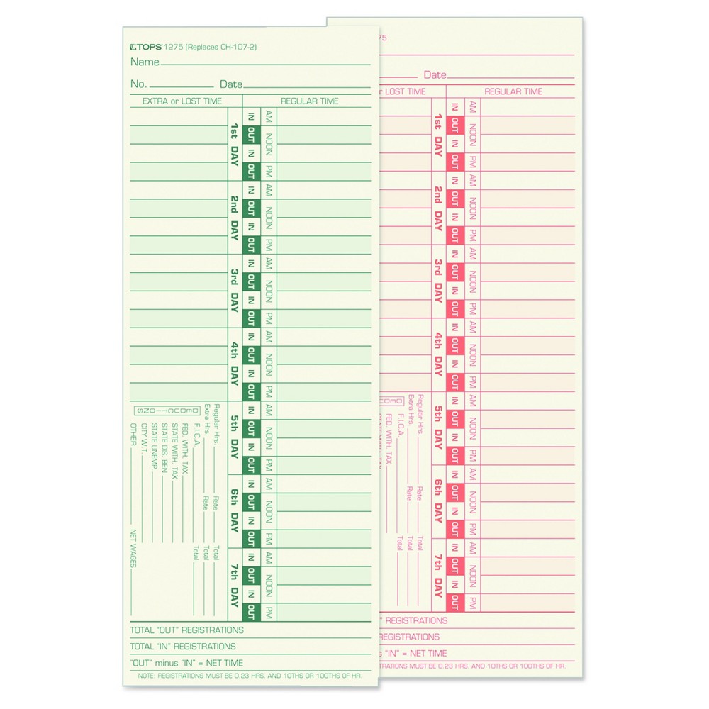 TOPS Business Forms, Inc. Time Cards UPC & Barcode | upcitemdb.com