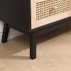 Vynxaria 31.5" Rattan Storage Cabinet: 3 Drawers in Natural Rattan and Black Panel, Ideal for Bedroom and Living Room Storage. - 4 of 4