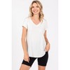 PinkBlush Ivory Basic V-Neck Short Sleeve Maternity Top - 4 of 4