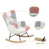 NicBex Accent Chair Rocking Chair Mid Century Modern Glider Rocking Chair with Patchwork Linen for Living Room, Bedroom - 4 of 4