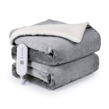 MONHOUSE Heated Throw - Electric Blanket - Digital Controller - Timer up to  9 hours, 9 Heat Settings, Auto Shutoff - Machine Washable - Single