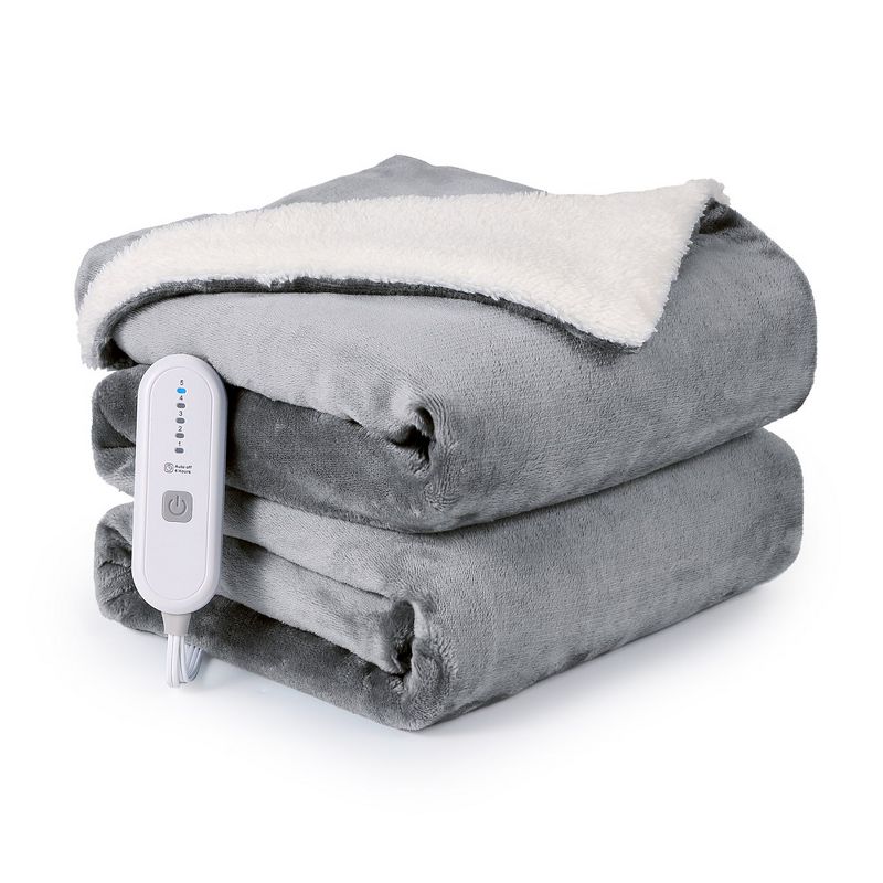 Whizmax Heated Blanket Electric, Soft Thickened Flannel Fast Heating Blanket, 1 of 5