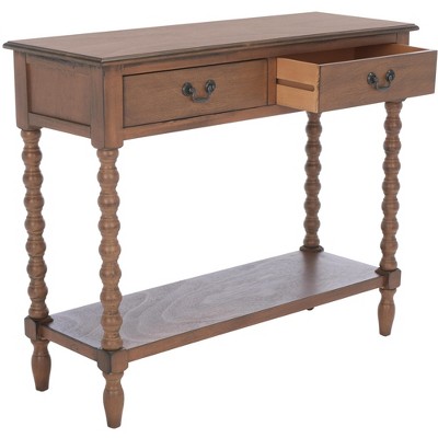 Athena Farmhouse 40" Brown Wood Console Table with Storage