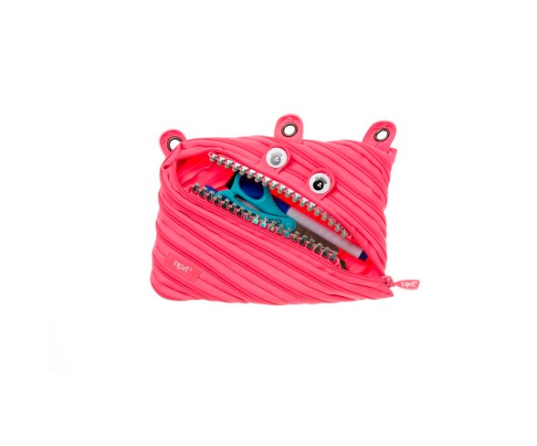 New ZIPIT Monster 3-Ring Binder Pencil Case Pouch ~ Pink