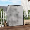 Waterproof Resin Outdoor Storage Shed with Lockable Doors & Integrated Floor, 57 Cubic Feet Capacity for Garden, Pool, and Garage Organization - Grey - 2 of 4