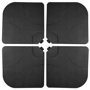 WestinTrends 4-Piece Universal Cantilever Offset Square Base Outdoor Patio Umbrella Weights Heavy Duty, Fill with Water or Sand, Black - 1 of 4