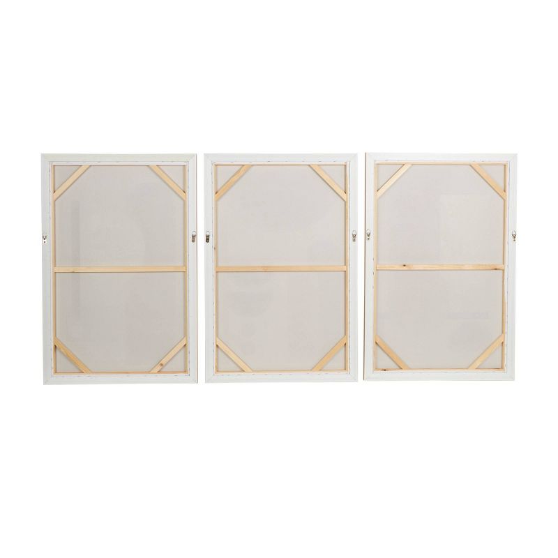 Set of 3 Canvas Abstract Mid-Century Modern Geometric Framed Wall Arts with Brown Accent Pink - The Novogratz, 4 of 6