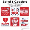 Big Dot of Happiness Happy Heartiversary - CHD Awareness Decorations - Drink Coasters - Set of 6 - 3 of 4