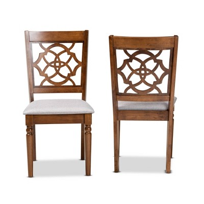Walnut Brown and Cane Upholstered Low Side Chair
