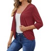 Women's Basic Open Front Knit Cardigan Long Sleeve Casual Cover Up - 2 of 4