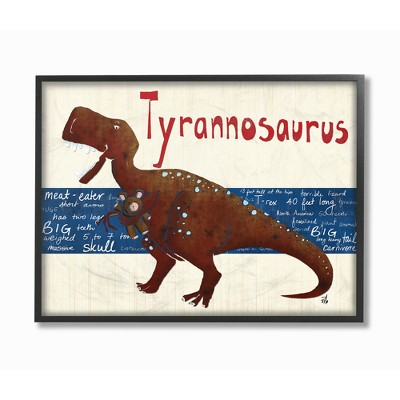 Tyrannosaurus Dinosaur Oversized Framed Giclee Texturized Art (16"x20"x1.5) - Stupell Industries