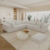 118.2" Corduroy Cloud Feather-filled L-Shaped Sectional Sofa with Deep Seat, Double-Layer Design, Removable Cushions, No Assembly, and DIY Combination - 3 of 4