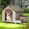 UbMelt Dog Houses for Small Medium Large Dogs Wooden Puppy Shelter Large Doghouse with Porch for Winter,Durable &Waterproof,Brown - 2 of 4