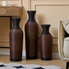 DSVIMOY Floor Vases, 3-Piece Home Decoration Vases with High Independent Flower Racks for Living Room, Black & Brown, 6.69"*6.69"*27.56" - 2 of 4