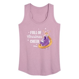 Women's - Disney - Full Of Christmas Cheer Rapunzel Graphic Racerback Tank - 1 of 4