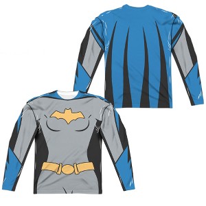 Men's Batman The Animated Series Batgirl Uniform Front Back Print Long Sleeve Costume T-Shirt - 1 of 4