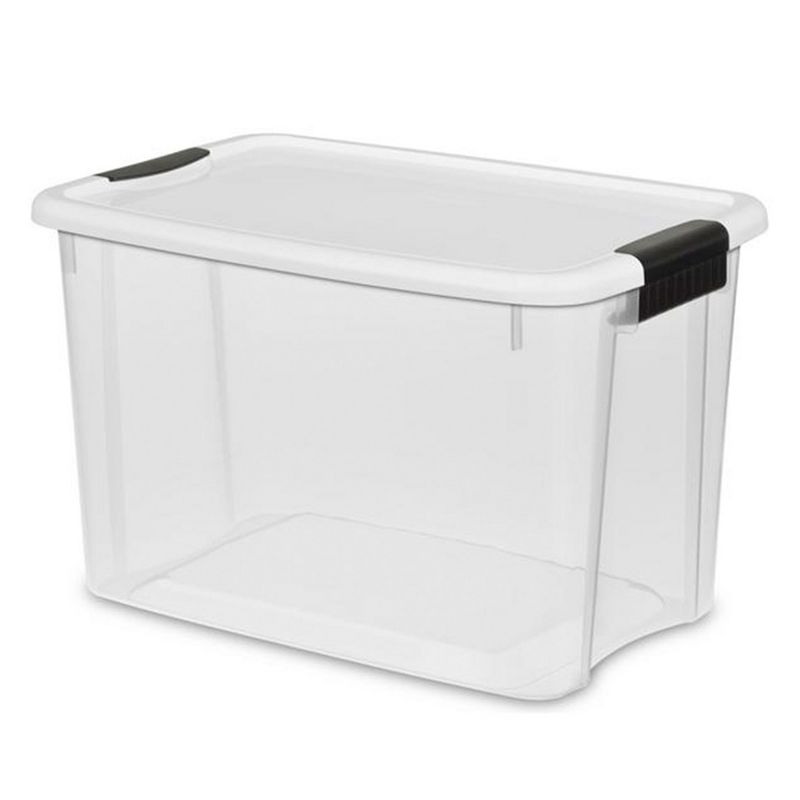 Sterilite 30 Quart Clear Plastic Stackable Storage Container Bin Box Tote with White Latching Lid Organizing Solution for Home & Classroom, 3 of 7