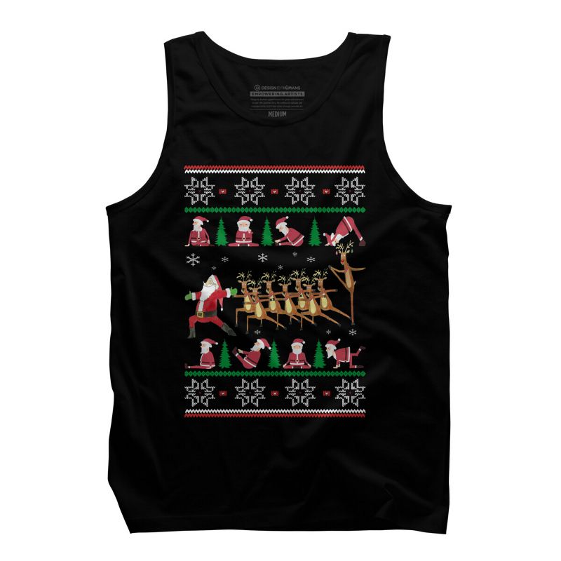 Men's Design By Humans Yoga Christmas By sophialada Tank Top, 1 of 5