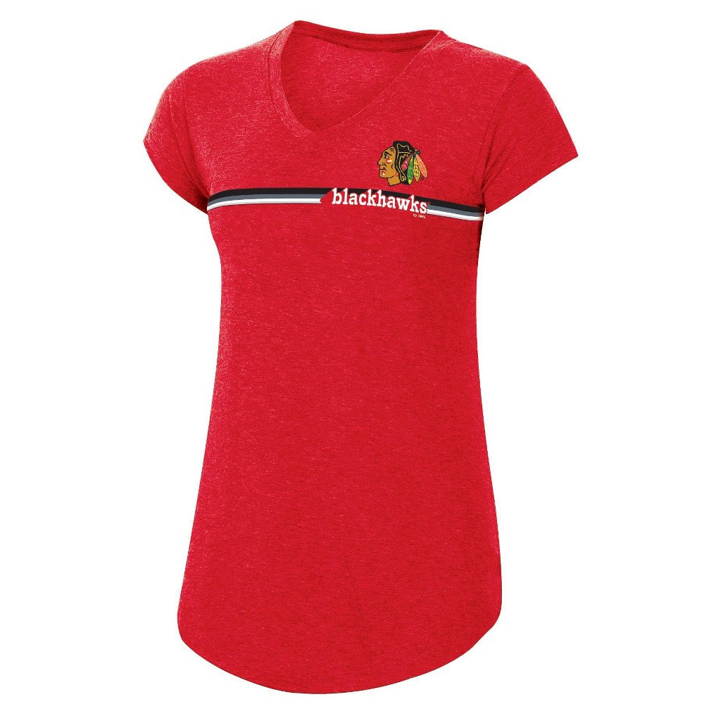 NHL Chicago Blackhawks Women's Team Pride V-Neck T-Shirt - M