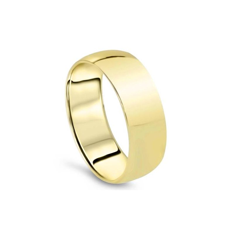 Pompeii3 14K Yellow Gold 7mm Comfort Fit Wedding Band Ring Mens, 1 of 5