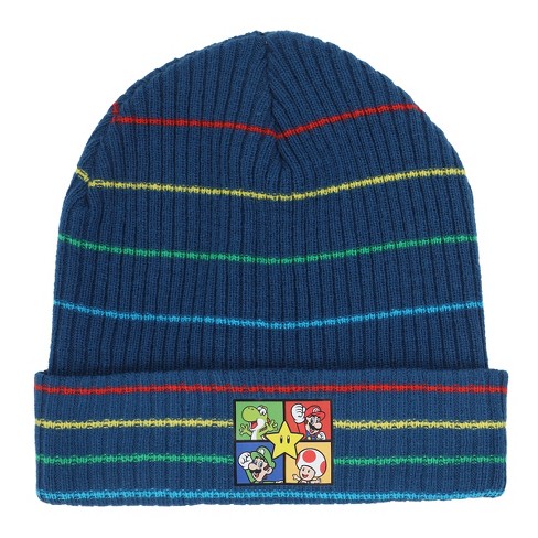 Super Mario Ribbed Knit Youth Beanie And Gloves Set : Target