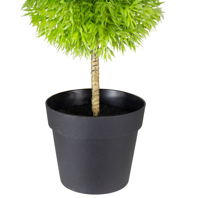 Northlight 0.8 FT Potted Two-Tone Green Grass Ball Topiary Artificial Christmas Tree- Unlit, 3 of 5