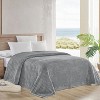 Plazatex Striata Lined Oversized All Season 100% Polyester Blanket Queen Grey - 2 of 4