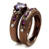 Slickblue Coffee Light Stainless Steel Ring with Amethyst CZ, Round Design, Women’s Fashion Ring, Multicolor, Sizes 5-10 - 4 of 4