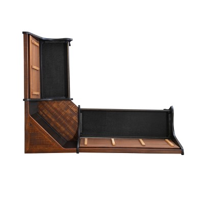 Parkside Antique Black and Pine Wood Corner Dining Nook Set