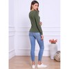 INSPIRE CHIC Women's Notched Collar Button Down Long Sleeves Wavy Lines Top - 3 of 4