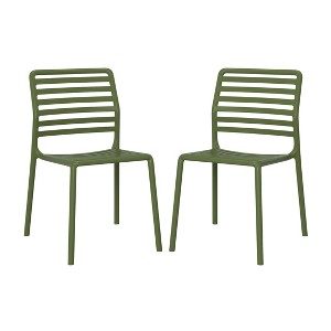 WestinTrends Playa 29.5" Outdoor Modern Polypropylene Plastic Patio Bar Height Stools (Set of 2) - 1 of 4