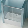 Gulches 56in to 60in W x 58in H Double Sliding Semi frameless Bathtub Door Brushed Nickel Finish with Clear Glass Air Cushion Guide Block 1 Pc - 4 of 4