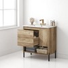 Mshliw 30 Inch Bathroom Vanity with Ceramic Sink, Modern Wood Grain Freestanding Storage Cabinet with Sliding Drawer, Open Shelf and Soft-Close Door - 2 of 4