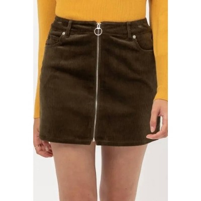 Women's Corduroy Zipper Front Skirt - LOVE TREE