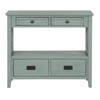 36 Inch Farmhouse Console Table, Farmhouse Entry Table with 4 Drawers, Solid Wood Sofa Table with Shelves - 2 of 4