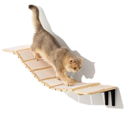 Mewoofun Pet Beds Cat Bridge Cat Climbing Shelves, Cat Shelf and Perches for Most Kittens Adult Cats Wall Furniture, Multicolored, 13.39"*8.66"*5.12"