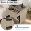 2Pcs Fluted Nightstands, Side Tables, Modern Mid Century End Table with Drawer, Farmhouse Bed Side Tables for Bedroom Living Room - 3 of 4