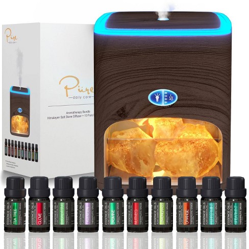 Himalayan Pink Salt and 10 Essential Oils 2in1 Diffuser Dark brown - Pure  Daily Care