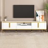 78.8" Minimalism TV Stand with Open Storage Shelf, Sideboard with Cabinets and Unique Golden Iron Legs for Living Room or Entryway - 2 of 4