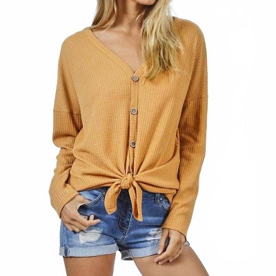 Women's Thermal Knit Tie Top - BiBi